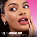 Typsy Beauty Pout Cloud Matte Lip Balm | Blurring Finish, Tinted Lip Balm with Peptides, Ceramides & Vitamin C & E | Rich colour payoff with long-lasting stain I Deep Pink - Strawberry Soufflé - Image 4