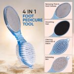 VEGA 4 in 1 Feet Pedicure Tools with Foot Scrubber, Pumice Stone, Foot Rasp and Black Emery for Home Foot Care, Soft Care | Foot File Callus Remover - Multi Purpose Pedicure & Manicure Tool, (PD-02) - Image 3
