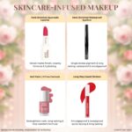 Just Herbs Wedding Kit Glam Essentials With Matte Lipstick|Lip & Cheek Tint|Strobe Cream|Kajal|Sindoor|Eyeshadow Palette|Nail Paint|Serum Foundation|Blush Drops Makeup Kit For Women (Pack Of 9) - Image 6