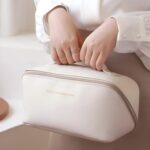 Leather Toiletry Bag (White & Pink) - Image 2