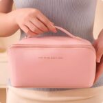 Leather Toiletry Bag (White & Pink) - Image 3