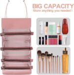 INOVERA (LABEL) Nylon Roll Up Foldable Casual Cosmetic Makeup Kit Storage Organizer Cosmetic Bag (Rose Gold), 52.5 x 21.5 x 5 Centimeters - Image 3