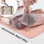 INOVERA (LABEL) Nylon Roll Up Foldable Casual Cosmetic Makeup Kit Storage Organizer Cosmetic Bag (Rose Gold), 52.5 x 21.5 x 5 Centimeters - Image 5