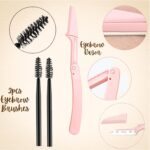 HUDA GIRL Dual Color 2in1 Hairline Powder & Eyebrow Filler for Women, Instant Hair Touch Up & Eyebrow Shaper Kit including Brow Stick Black & Brown with Razor, 2pcs Brush & 3 Brow Stencils - Image 3