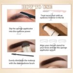 HUDA GIRL Dual Color 2in1 Hairline Powder & Eyebrow Filler for Women, Instant Hair Touch Up & Eyebrow Shaper Kit including Brow Stick Black & Brown with Razor, 2pcs Brush & 3 Brow Stencils - Image 5