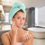 MAXOSHINE Hair Towel Wrap for Women-Quick Drying Microfiber Towel for Hair with Elastic Loop for Tying-Super Absorbent Head Towels Wrap for Ladies Hair Turban (Pack of 1-Assorted-Purple/Green) - Image 8