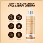 TYC - TRUST YOUR CHOICE Sunscreen Spf 60++++ Face And Body Lotion, With Coconut Oil And Niacinamide, No White Cast And Sand Proof, Hydrating Ayurvedic And Natural, For All Skin Types (200 Ml) - Image 3