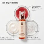 BiE Vin Rouge Renewing Face Wash with Non Alcoholic Red Wine, Resveratrol, Vitamin E & Wild Cherry Bark | Cleanser For Hydration, Glow & Anti-Aging | Mild & Foaming Face Wash | All Skin Types | 100ml - Image 3