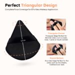 Gleva 2 Pcs Powder Puff Soft Face Makeup Sponge, Loose powder Foundation Blending Sponges Set, Contouring, Wedge Triangle Shape Mineral Cosmetic Wet & Dry Tool Washable Reusable (Black) - Image 3