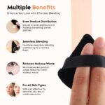 Gleva 2 Pcs Powder Puff Soft Face Makeup Sponge, Loose powder Foundation Blending Sponges Set, Contouring, Wedge Triangle Shape Mineral Cosmetic Wet & Dry Tool Washable Reusable (Black) - Image 4