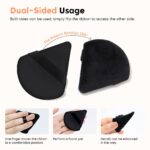 Gleva 2 Pcs Powder Puff Soft Face Makeup Sponge, Loose powder Foundation Blending Sponges Set, Contouring, Wedge Triangle Shape Mineral Cosmetic Wet & Dry Tool Washable Reusable (Black) - Image 5