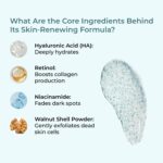 Face Scrub for Glowing Skin | 100ml | Retinol + Hyaluronic Acid Exfoliating Scrub for Men & Women | Removes Tan Dead Skin & Blackheads, Clears Clogged Pores, Fights Acne & Pigmentation - Image 3