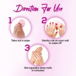 RENEE Nail Paint Remover Wipes, Easy & Hassle Free Nail Polish Removal, Keeps Nails Moisturized & Nourished, Acetone Free, Travel Friendly, Enriched With Vitamin E, Almond Oil & Glycerin, 50 Wipes - Image 4