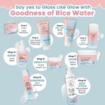 Glamveda Korean Rice & Ceramide 8 Step Weekly Skincare Routine For Women | Face wash, Peel Off Mask, Toner, Serum, Under eye cream, Moisturizer, Sunscreen & Body Lotion | Skin Brightening - Image 9