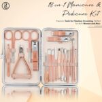 Beauté Secrets Manicure Kit, pedicure tools for feet, Nail Clipper, Manicure Pedicure kit for women and Men, 18 Pieces,Perfect Gifts for Women and Men (Rose Gold) - Image 3