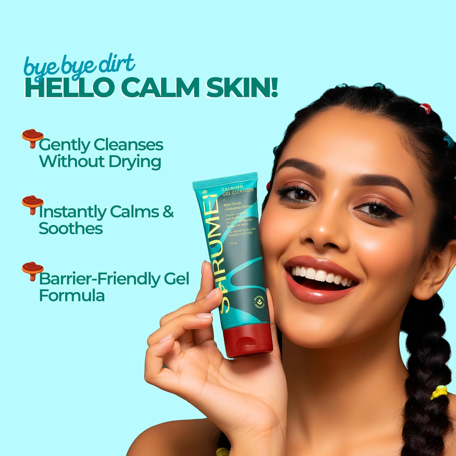 Calming Gel Cleanser 100% Natural, Hydrating + Barrier Support Formula for Normal Skin Type Face Wash - Image 4