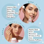 Glamveda Korean Rice Ceramide 6 Step Skincare Kit for Glowing Skin | Face Wash, Face Serum, Moisturizer Cream, Toner, Sunscreen SPF 50 PA+++, Under Eye Cream | Skincare Gift Set for Woman - Image 4