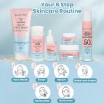 Glamveda Korean Rice Ceramide 6 Step Skincare Kit for Glowing Skin | Face Wash, Face Serum, Moisturizer Cream, Toner, Sunscreen SPF 50 PA+++, Under Eye Cream | Skincare Gift Set for Woman - Image 7
