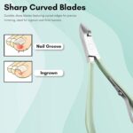 Beauté Secrets Nail Cutter Set, 18 Pieces Grooming Kit (Eyebrow Razor, Tweezer, Hair Plucker, Baby Nail Cutter, Ear Cleaner,Nail Cleaner,) Pedicure Gift for Men and Women (Green) - Image 6