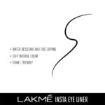 Lakme Ultimate Glam Eye Liner, Semi Matte, Quick drying, Water resistant & Smudgeproof Eye Liner, Black, 9ml - Image 4