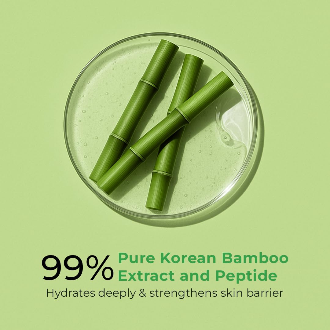 WOW Skin Science Korean Bamboo Gel with Peptide | 99% Pure Bamboo Extract | Lightweight Hydration for Skin & Hair | No Silicones, Parabens or Mineral Oil | All Skin & Hair Types | 200ml - Image 5