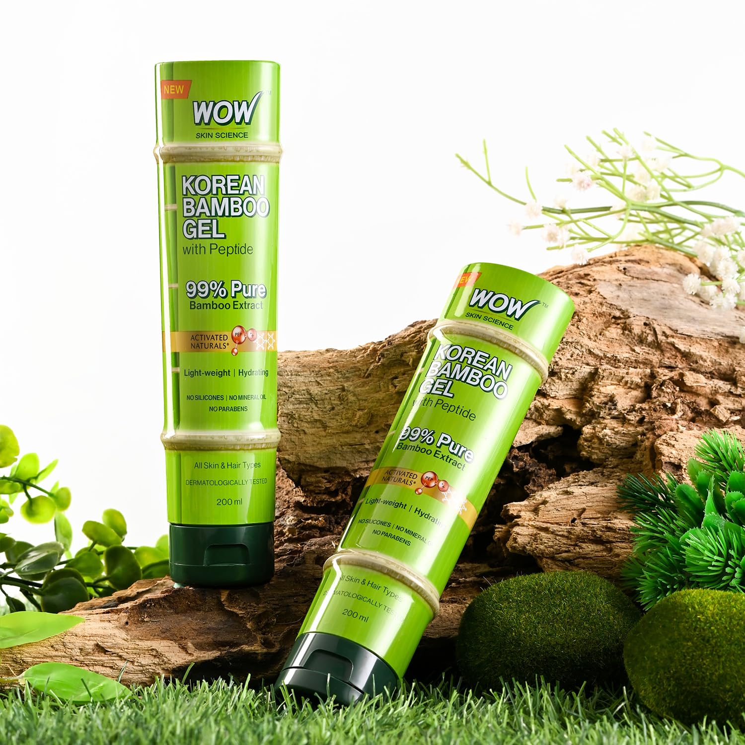 WOW Skin Science Korean Bamboo Gel with Peptide | 99% Pure Bamboo Extract | Lightweight Hydration for Skin & Hair | No Silicones, Parabens or Mineral Oil | All Skin & Hair Types | 200ml - Image 7