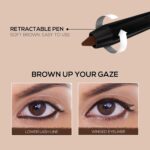 RENEE Pure Brown Kajal Pen with Sharpener |24 Hrs Stay Long Lasting Kohl Pencil |Matte Finish, Rich Color Payoff |Smudge & Water Proof with One Swipe Application Formula - 0.30gm - Image 4