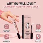GLAMVEDA Frizz Free Hair Finishing Stick | Anti Frizz Hair Fix Gel Stick | Non-Greasy & Non-Sticky | Anti Flyaways & Baby Hair Fixer | 24 Hours Stay | With Rice Water | 20ml Pack Of 1 - Image 3