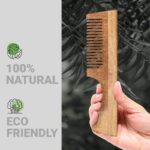 Rusabl Kacchi Neem Wooden Comb (Fine & Wide Tooth), Dual Tooth Design, 100% Pure Neem Wood, No Handle, For Men & Women, Ideal for Detangling, Frizz Control & Shine, Suited for All Hair Types - Image 4