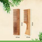 Rusabl Kacchi Neem Wooden Comb (Fine & Wide Tooth), Dual Tooth Design, 100% Pure Neem Wood, No Handle, For Men & Women, Ideal for Detangling, Frizz Control & Shine, Suited for All Hair Types - Image 7