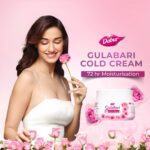 Dabur Gulabari Moisturizing Cold Cream 100gm + Lip Balm 8gm (Free) | With Goodness of Natural Rose Oil & Vitamin E | Intense Hydration and Deep Moisturization | For Smooth & Soft skin | All Skin types - Image 4