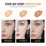 3-in-1 Concealer & Corrector Palette – Full Coverage Cream Makeup, Dark Circle & Blemish Corrector, Professional Face Makeup - Image 3