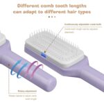 Self Cleaning Hair Brush for Women and Kids, Detangler Comb for Wet or Dry Hair, Anti-Static, Gentle Scalp Massage, for All Hair Types - Image 7