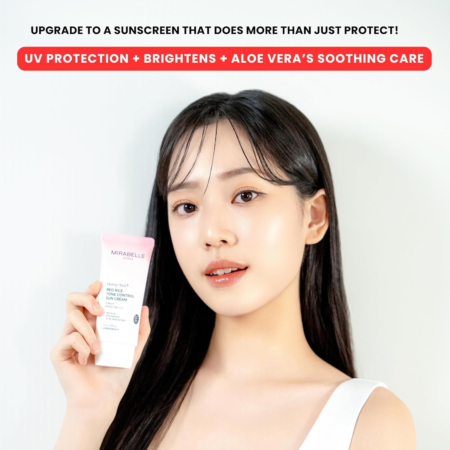Mirabelle Korea Red Rice Tone Control Sun Cream SPF 50+ PA++++ | Lightweight & Hydrating | No White Cast | In-Vivo Tested | Korean Skincare | For Men & Women | For All Skin Types | 50g - Image 6