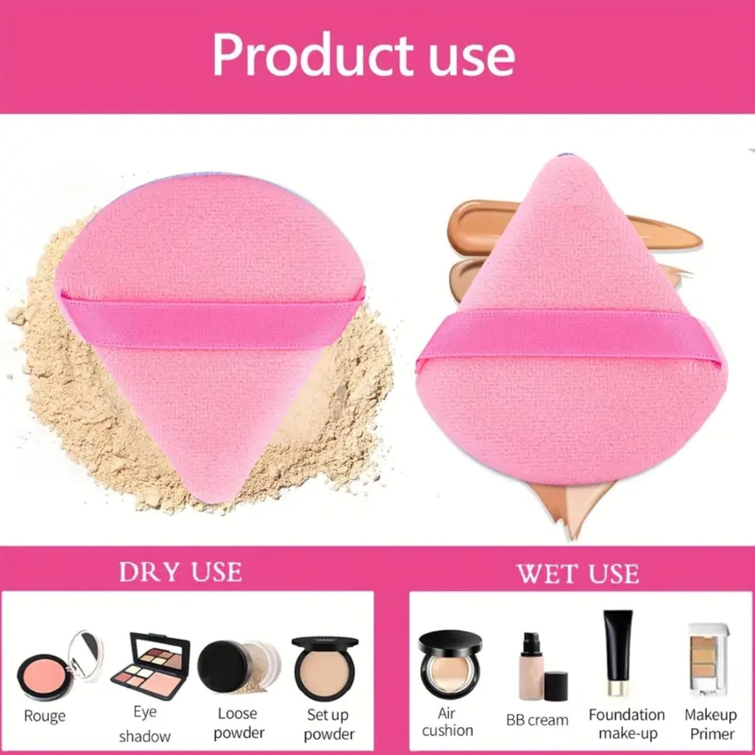 14 Pcs Makeup Sponges Set With Storage Case, Latex Free Flawless Soft Setting, Beauty Blender Sponge Suitable for Liquid, Cream and Powder - Multicolored - Image 4