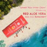 Clensta Red Aloe Vera Daily Glow Sunscreen For All Skin Types SPF 50 PA++++ | No White Cast With Red Aloe Vera & 2% Niacinamide, Lightweight, For Sun Protection & Glow - 50 G - Image 5