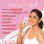 Lacto Calamine Dewy Sunscreen SPF 50 PA+++ | 50g | Water Resistant, No White Cast, UVA & UVB Protection | Sunscreen SPF50 + Primer | Acai Berries, Niacinamide & Watermelon | Dermatologically Tested - Image 3
