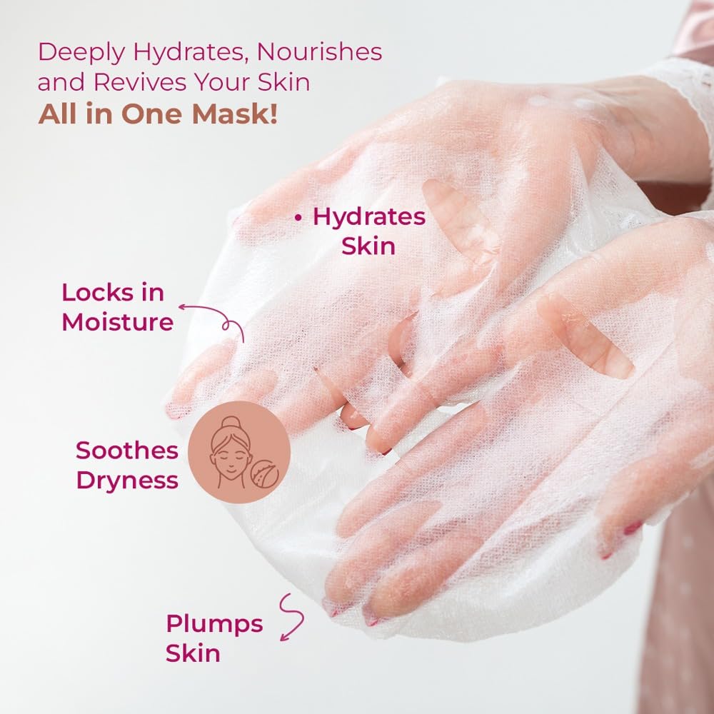 Sparkel Hydrating Face Sheet Masks for Glowing Skin | Facial Mask for Women & Men with Aloe Vera, Glycerin & Olive Leaf Extracts | Ideal for All Skin Types - Pack of 3 - Image 4