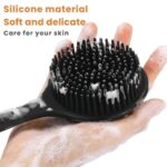 ANTIL'S Soft Silicone Back Scrubber with Long Handle for Shower & Bath | Flexible Exfoliating Brush with Gentle Bristles for Smooth Skin | Body Scrubber for Men, Women & Boys | Ideal for Body Wash & Bathing (Black) - Image 2