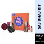 Blue Heaven Saj Dhaj Festive Makeup Kit for women- Natural, Pack of 10 | Full face Makeup kit, Medium Tone combo, 19g+26.3ml - Image 2