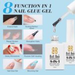 Bolt Bee 8in1 Nail Glue Gel – Builder Gel for Nail Extension, Repair, Strengthening, Apex Building, Blooming & Rhinestone Fixing – Soak Off UV/LED Gel, 15ml - Image 2