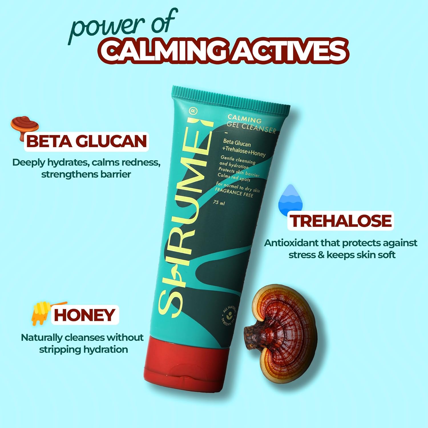 Calming Gel Cleanser 100% Natural, Hydrating + Barrier Support Formula for Normal Skin Type Face Wash - Image 2