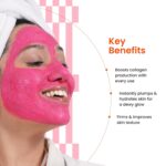 Foxtale Cherry-Collagen Whipped Clay Mask | Vegan Collagen + Glycolic Acid + PHA + Cherry Beads | Hydrates, Plumps & Firms Skin | Detoxifies Pores, Brightens & Smooths Dull, Uneven Skin | 75g - Image 2
