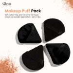 Gleva 2 Pcs Powder Puff Soft Face Makeup Sponge, Loose powder Foundation Blending Sponges Set, Contouring, Wedge Triangle Shape Mineral Cosmetic Wet & Dry Tool Washable Reusable (Black) - Image 2