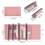INOVERA (LABEL) Nylon Roll Up Foldable Casual Cosmetic Makeup Kit Storage Organizer Cosmetic Bag (Rose Gold), 52.5 x 21.5 x 5 Centimeters - Image 2