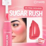 MARS Sugar Rush Liquid Blush (05-PINK MOUSSE) | High-Pigmentation | Lightweight Formula | Dewy Matte Finish | Long-Lasting | Smooth Radiant Glow | Easy Doe-Foot Applicator (4.5ml) - Image 2