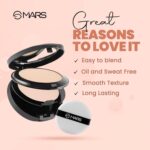 MARS Wonder 2 In 1 Compact With Mirror And Powder Puff | Oil And Sweat Control | Long Lasting Compact Powder For All Skin | Natural Finish (16.0Gm) (Shade-03) - Image 2