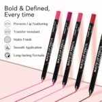 MARY JO K Matte Lip Pencil | Bold Definition | Creamy Matte Formula | Intense Color Payoff | Long-Lasting Wear | Precision Tip | Castor Oil | 1.5g | 15 Deep Maroon - Image 2