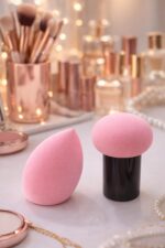 Makeup Sponge & Powder Puff Set with Foundation Brush, Beauty Blender Sponge, Mushroom Head Makeup Sponge for Foundation, Concealer & Powder, Soft Makeup Applicator Set Wet & Dry Use(pack of 5) - Image 2