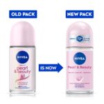 NIVEA Pearl and Beauty 50ml Deo Underarm Roll On | With Pearl Extracts & Avocado Oil | 72 H Long Lasting Floral Scent | 0% Alcohol and Dermat Approved | For Women - Image 2